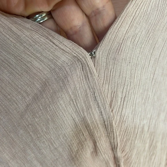 NWT FREE PEOPLE Check On It Light Pink Wrap Top Size Medium - Picture 7 of 16